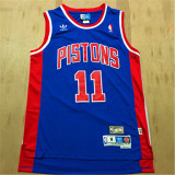 Detroit Pistons活塞队 11号 “微笑刺客”伊塞亚·托马斯 复古蓝色 极品网眼