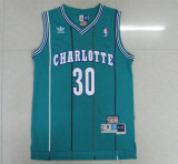  Charlotte Hornets黄蜂队 30号 库里 绿色 复古极品网眼球衣