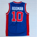 Detroit Pistons活塞队 10号 罗德曼 复古蓝色 极品网眼