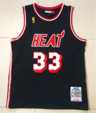 Miami Heat 热火队 33号阿朗佐·莫宁复古 黑色 极品网眼金标球衣