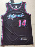 Miami Heat热火队（城市版）14号 埃德里斯-阿德巴约 复古黑色