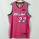 Miami Heat热火队 22号 吉米·巴特勒 粉红色 季后赛奖励版