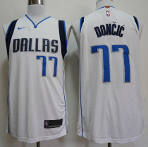 Dallas Mavericks新款 小牛队 77号 卢卡·东契奇 蓝色 球迷版球衣