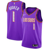 Phoenix Suns新款 太阳（城市版）1号 德文-布克 紫色 球迷版