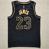 Los Angeles Lakers NBA耐克球迷版湖人23#詹姆斯黄金版球衣