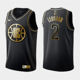 Los Angeles Clippers NBA耐克球迷版快船2#伦纳德黄金版球衣