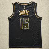 Denver Nuggets NBA耐克球迷版掘金15#约基奇黄金版球衣