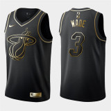 Miami Heat NBA耐克球迷版热火3#韦德黄金版球衣