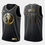 Dallas Mavericks NBA耐克球迷版小牛77#东契奇黄金版球衣