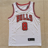 Chicago Bulls 18新款 公牛队 8号 扎克•拉文 白色 球迷版