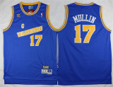 Golden State Warriors 勇士队 17号 克里斯-穆林 蓝色 复古新面料球衣