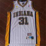 Indiana Pacers 步行者队 31号 雷吉 米勒 白色条纹 新面料球衣