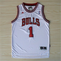 Chicago Bulls 公牛队 1号 罗斯 白色 新面料球衣