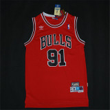 Chicago Bulls 公牛队 91号 罗德曼 红色 极品网眼球衣