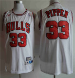 Chicago Bulls 公牛队 33号 皮蓬 白色 极品网眼球衣