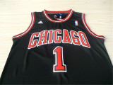 Chicago Bulls 公牛队 1号 罗斯 黑色 新面料球衣