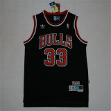 Chicago Bulls 公牛队 33号 皮蓬 黑色 极品网眼球衣