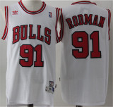 Chicago Bulls 公牛队 91号 罗德曼 白色 极品网眼球衣