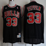 Chicago Bulls 公牛队 33号 皮蓬 黑色 极品网眼球衣