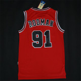 Chicago Bulls 公牛队 91号 罗德曼 红色 极品网眼球衣