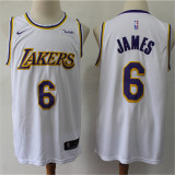 Los Angeles Lakers 新赛季 湖人队 6号 詹姆斯 白色 球迷版球衣