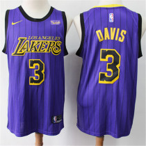 Los Angeles Lakers 湖人队 3号 戴维斯 条纹紫色 2019新款城市版