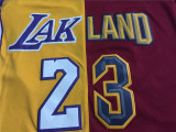 Los Angeles Lakers 詹姆斯 （分裂版） 23号 骑士队 红黄 球迷版