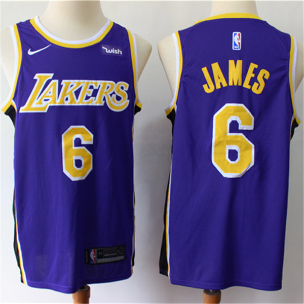 Los Angeles Lakers 新赛季 湖人队 6号 詹姆斯 紫色 球迷版球衣