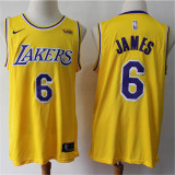 Los Angeles Lakers 新赛季 湖人队 6号 詹姆斯 黄色 球迷版球衣