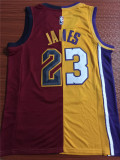 Los Angeles Lakers 詹姆斯 （分裂版） 23号 骑士队 红黄 球迷版