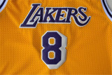 Los Angeles Lakers 湖人队 8号LA 科比 队标黄 极品网眼球衣