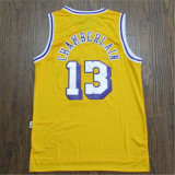 Los Angeles Lakers 湖人队 13号 威尔特·张伯伦 复古黄 复古极品网眼球衣