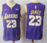 Los Angeles Lakers 18-19新赛季 湖人队 23号勒布朗.詹姆斯 紫色 球迷版球衣