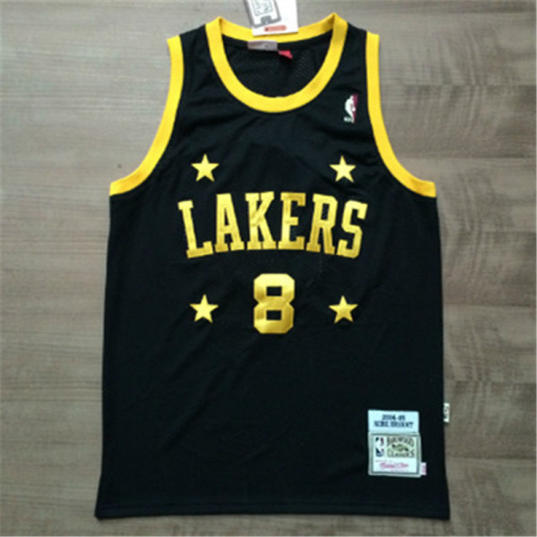 Los Angeles Lakers 湖人队 8号 科比 北卡四星黑色 极品网眼球衣