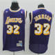 Los Angeles Lakers 湖人队 32号 魔术师-约翰逊 紫色 复古极品网眼球衣