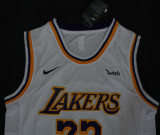 Los Angeles Lakers 19新款 湖人队 23号 詹姆斯 白色 球迷版球衣