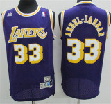 Los Angeles Lakers 湖人队 33号 贾巴尔 紫色 复古网眼球衣