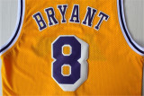 Los Angeles Lakers 湖人队 8号LA 科比 队标黄 极品网眼球衣