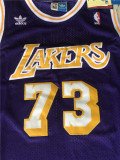 Los Angeles Lakers 湖人队 73号罗德曼 复古紫色洞布球衣