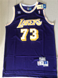 Los Angeles Lakers 湖人队 73号罗德曼 复古紫色洞布球衣