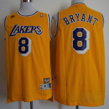 Los Angeles Lakers 湖人队 8号LA 科比 黄色 三叶草极品网眼球衣