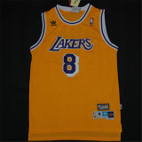 Los Angeles Lakers 湖人队 8号LA 科比 黄色 三叶草极品网眼球衣