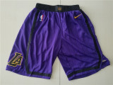 Los Angeles Lakers 湖人 城市版 条纹紫色 英文版 球裤