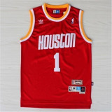 Houston Rockets 火箭队 1号 麦迪 红色白字 复古极品网眼球迷版球衣