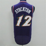 Utah Jazz爵士队 12号 斯托克顿 紫色 大雪山极品网眼球衣