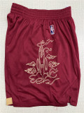 Houston Rockets 新赛季 火箭 城市版祥云中文红色球裤