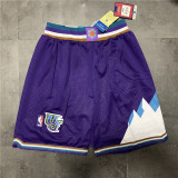 Utah Jazz爵士队 复古雪山球裤 紫色