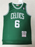 Boston Celtics指环王 凯尔特人队6号比尔·拉塞尔（Bill Russell）绿色网眼复古球衣