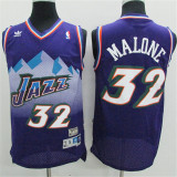Utah Jazz爵士队 32号 卡尔马龙 紫色 大雪山极品网眼球衣