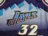 Utah Jazz爵士队 32号 卡尔马龙 紫色 大雪山极品网眼球衣